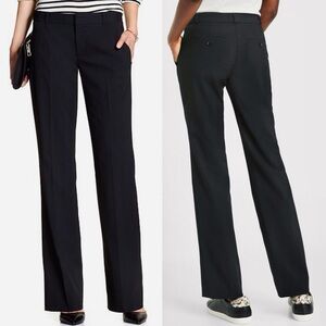 BANANA REPUBLIC Logan Classic Black Lightweight Wool Straight Leg Pants Trousers